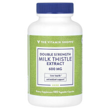The Vitamin Shoppe, Milk Thistle Extract, dubbel kracht, 600 mg, 100 plantaardige capsules