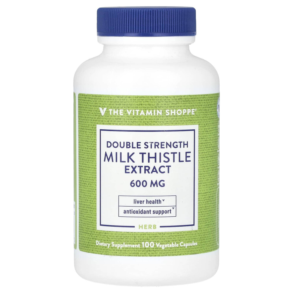 The Vitamin Shoppe , Double Strength Milk Thistle Extract, 600 Mg, 100 Vegetable Capsules