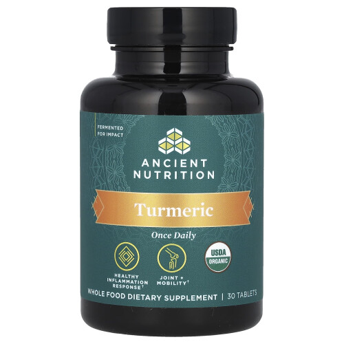 Ancient Nutrition, Turmeric, Codziennie, 30 Tabletek