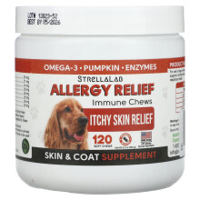 StrellaLab, Allergy Relief, Immune Chews, For Hunde, Peanut Butter, 120 Bløde Chews, 9,3 oz (264 g)