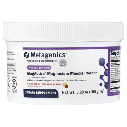 Metagenics, MagActive Μαγνήσιο Μυρωδικό Πώμα, Στρόγγυλο Λεμόνι, 5.29 oz (150 g)