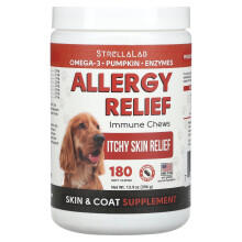 StrellaLab, Allergi Løsning, Immune Chews, Til Hunde, Pænødmel, 180 Bløde Chews, 13,9 oz (396 g)
