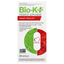 Bio-K+, Probiotisk Supplément, Hjerte Sundhed, 60 Kapsler
