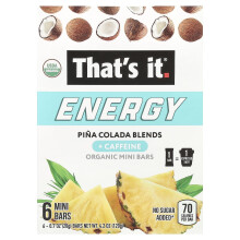 That's It, Energie, Biologische Mini Bars, Pina Colada Blends, 6 Mini Bars, 0.7 oz (20 g) Elk