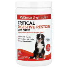 VetSmart Formulas, kritische Verdauung Wiederherstellung weiches Kautabletten, Für Hunde, 60 weiche Kautabletten, 6,3 oz (180 g)