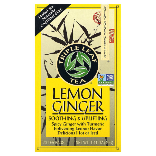 Tè di Limone e Zenzero di Triple Leaf Tea, 20 Buste da Tè, 1.41 oz (40 g)