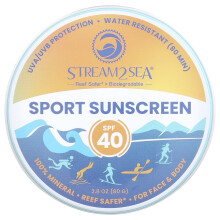 Stream2Sea, Sport Solcreme, SPF 40, 2,8 oz (80 g)