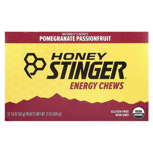 Χόουνι Στινγκερ, Energy Chews, Pomegranate Passionfruit, 12 Packets, 1,8 oz (50 g) Each
