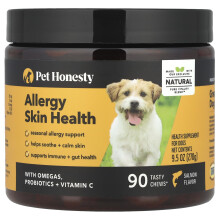 Pet Honesty, Allergy Skin Health, For Dogs, Salmon, 90 Tasty Chews, 9,5 oz (270 g)