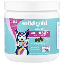Solid Gold, Mellow Belly, Tarmhelse Supplément, For Hunde, Smoked Bacon, 120 Bløde Kæder, 7,6 oz (216 g)