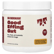 Oh Norman, Gute Darmflora, Prä-Post- und Probiotikakauen für Hunde, 90 Weiche Kauen, 9,5 oz (270 g)
