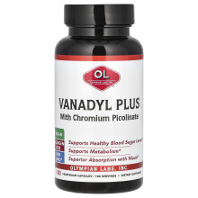 Olympian Labs, Vanadyl Plus z Chromianem Pikolinanatem, 100 Wegetariańskich Kapsułek