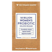The Vitamin Shoppe, Próbiótico Feminino, 50 Bilhões, 30 Comprimidos Vegetais