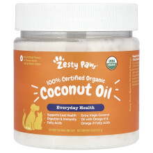 Zesty Paws, 100% Certificeret Organisk Kokosolie, For Hunde og Katter, Alle Aldre, 16 oz (453 g)