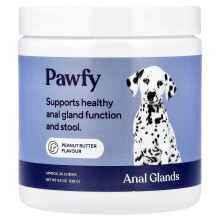 Pawfy, Analdrüsen, 6 Monate+, Erdnussbutter, 30 Chews, 4.5 oz (128 g)
