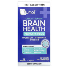 Qunol, Brain Health Memory Plus, 60 Tabletter