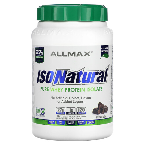 ALLMAX, IsoNatural  Pure Whey Protein Isolate, Čokoláda, 2 lbs (907 g)
