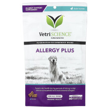 Vetriscience, Allergi Plus, For Alle Hunde, And, 60 Bite-Sized Konditer, 4,23 oz (120 g)