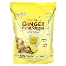 Prince of Peace, Ginger en Honing Kristallen, Citroen, Koffievrij, 30 Porties, 18 g Elke