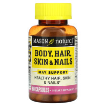 Mason Natural, Kropp, Hår, Hud & Naglar, 60 Kapslar