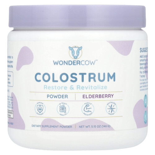 Wondercow, Kolostrumin Pöly, Elderberry, 5,15 oz (146 g)