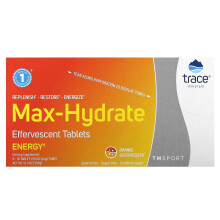 Trace Minerals Æ, TM Sport, Max-Hydrate Energy Effervescent Tablets, Orange, 8 Tubes, 10 Tablets Each