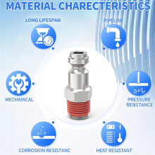 Automotive T-Style Air Plug, 1/4" NPT Male Pneumatic Plugs, Air Compressor Accessories Fittings(20-PACK)