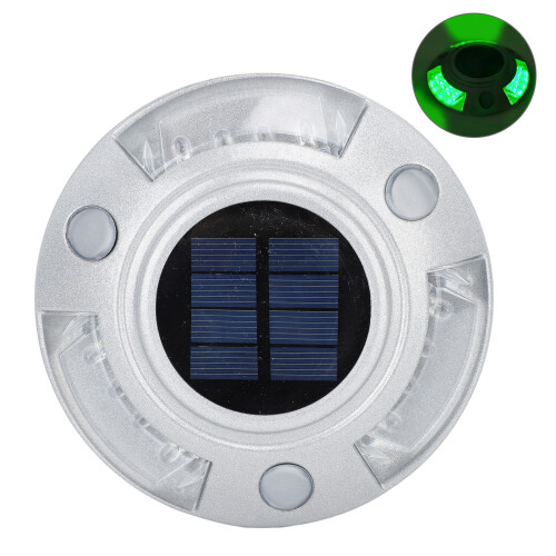 Solardockleuchte 12LED IP68 6V 800mAh Silber-Grün 1