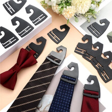 100 Pcs Tie Hangers, Plastic Neck Tie Holders for Display, Black Necktie Hook Hangers for Men Retail Closet