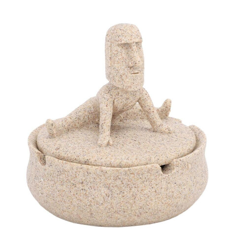 Easter resin Moai statues, unique home decorations with lids. 2