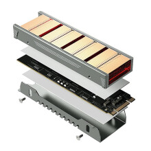TEUCER M.2 NVME SSD High Performance Heatsink, Copper Fins with Aluminum Frame Passive Heat Sinks with Thermal Pad