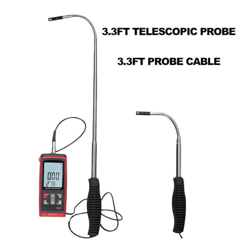 Hot Wire Anemometer, Handheld Air Flow CMF Meter, Rechargeable Air Velocity /Air Volume Meter /Wind Force Meter 1
