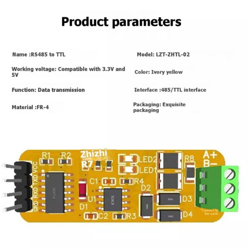 RS485 to TTL Communication Module Stable Output Interconversion to an-Ti-Interference Serial Port Module 1