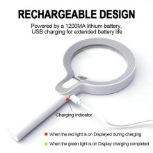 Illuminated Magnifier USB Rechargeable Magnifier Handheld Magnifying Glass with 29 LED for Reading/Jewellery/Maintenance