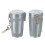 2Pcs Metal Portable Pocket Ashtray Windproof Compact Ash Holder Silver 8