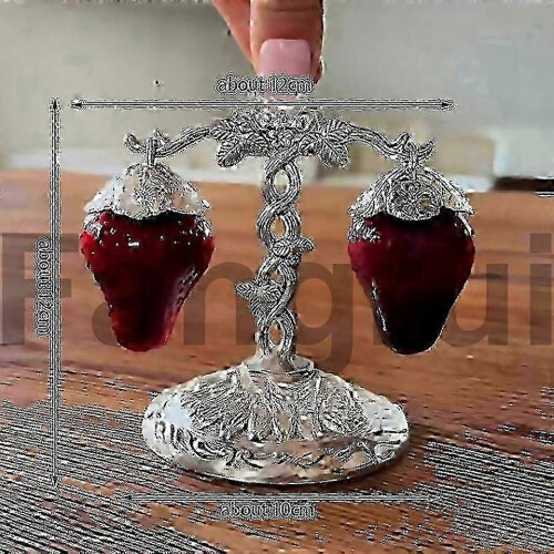 Για vintage αλατιέρα και πιπεριέρα φράουλας με κρεμάστρα και βάση για βάζο μπαχαρ 1