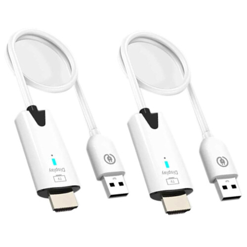 2X 5G 30M Wireless HDMI-Compatible Extender Cable Audio Video Transmitter&Receiver Display Adapter for Camera PC(White) 1