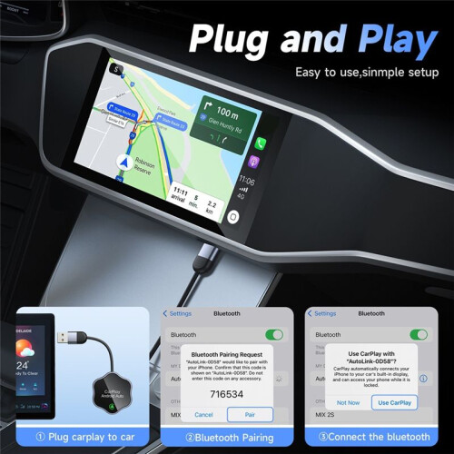 Car Wired to Wireless Carplay Wireless Box Universal Car Machine Interconnection Car Screen Projection Box 2