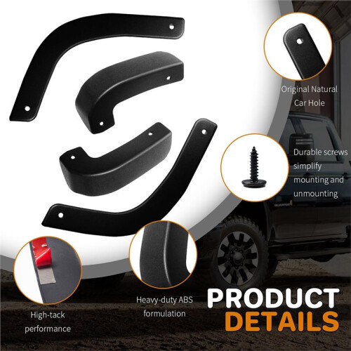 4pcs Front and Rear Mud Guard Set Mud Flap Delete for Chevy Silverado 2019-2025,Mud Guards for  Silverado 1500 1
