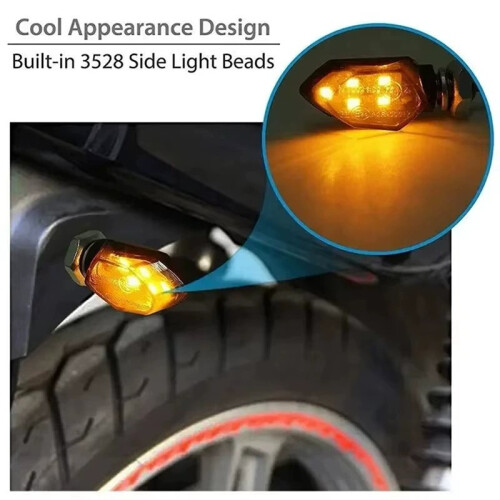 4Pcs Motorcycle Turn Signal Light Indicator Light 5 LED Motorcycle Signal Light for 1
