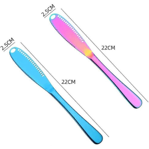 2pcs Butter Knife, Multi-function Butter Knife, 3in1 Butter Knife, With Serrated 1