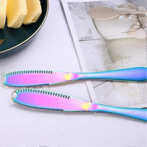 2pcs Butter Knife, Multi-function Butter Knife, 3in1 Butter Knife, With Serrated 2