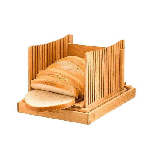 Bamboo Bread Slicer Bread Cutting Plate Cutting Board Bread Crumb Collection Plate Foldable Bread Slicing 2
