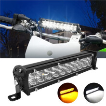 12V 24V LED Work Light Bar Set Dual Color Modes White Yellow Flashing for Moto ATV 4WD SUV