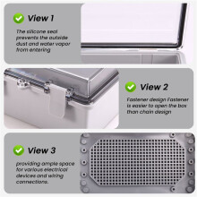 Waterproof Gray Cover Enclosure Junction Box ABS Plastic Outdoor Waterproof Electrical Boxjunction Box 210x130x110mm