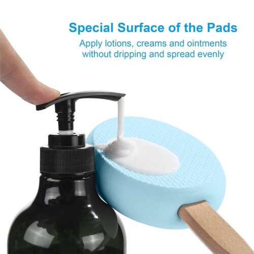 Lotion Applicator for Back, Feet, 4 Replaceable Pads with Long Handle, Back Sunscreen Applicator , Apply Cream Medicine 1