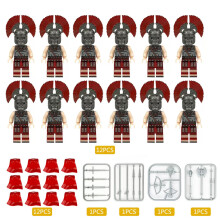 12PCS Ancient Roman Soldier Medieval Legion Children's Building Block Toys Spear Weapons