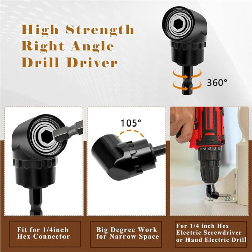 Bit Holder,11P Drill Bit Holder Keychain/3P Impact Drill Sockets Adapter/3P 1/4''Quick Hex Shank/ 105Right Angle Driver 1