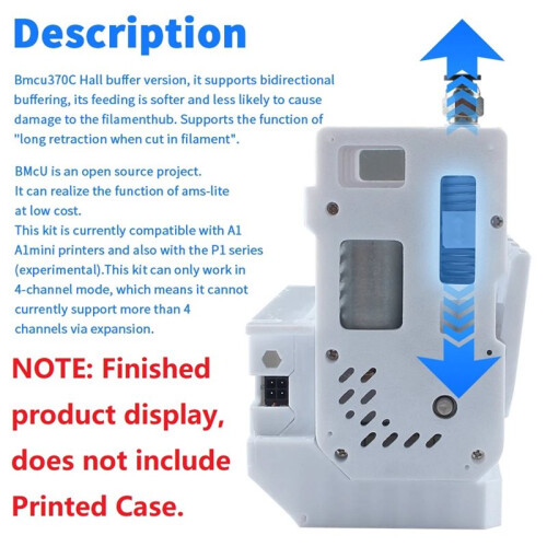 BMCU370C BMCU 370C AMS Lite Auto Refill Farm Hall Sensor Bidirectional Buffering for A1 P1 Printer AMS MMU Without Case 2