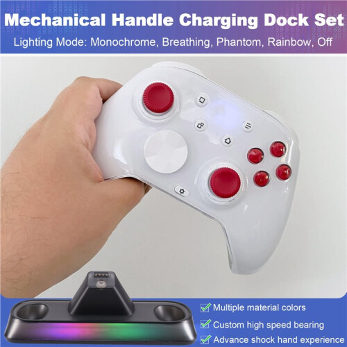 Mechanical Handle Charging Dock with RGB Lighting Effects Charges Automatically When Placed Down for MOBAPAD Black 1
